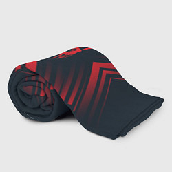 Плед флисовый Красный символ Death Stranding на темном фоне со с, цвет: 3D-велсофт — фото 2