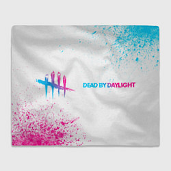 Плед флисовый Dead by Daylight neon gradient style: надпись и си, цвет: 3D-велсофт