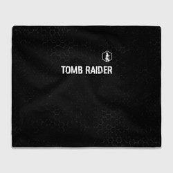 Плед флисовый Tomb Raider glitch на темном фоне: символ сверху, цвет: 3D-велсофт
