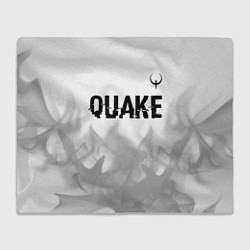 Плед флисовый Quake glitch на светлом фоне: символ сверху, цвет: 3D-велсофт