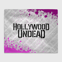 Плед флисовый Hollywood Undead rock legends: надпись и символ, цвет: 3D-велсофт
