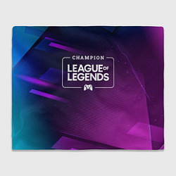 Плед флисовый League of Legends gaming champion: рамка с лого и, цвет: 3D-велсофт