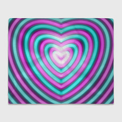 Плед флисовый Неоновые сердца, цвет: 3D-велсофт