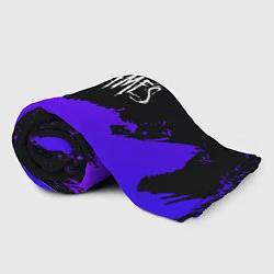 Плед флисовый In Flames purple grunge, цвет: 3D-велсофт — фото 2
