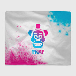 Плед флисовый FNAF neon gradient style, цвет: 3D-велсофт