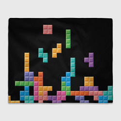 Плед флисовый Тетрис падающие блоки, цвет: 3D-велсофт