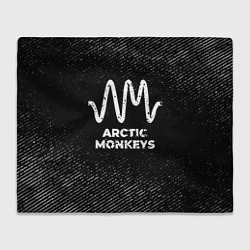 Плед флисовый Arctic Monkeys с потертостями на темном фоне, цвет: 3D-велсофт