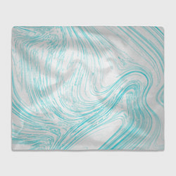 Плед флисовый Абстракция бело-голубой, цвет: 3D-велсофт