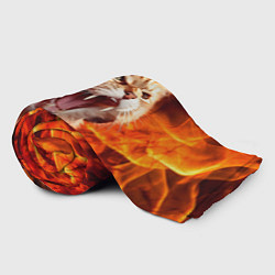 Плед флисовый Кот пламенный меломан, цвет: 3D-велсофт — фото 2