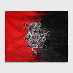 Плед флисовый Дракон с катаной, цвет: 3D-велсофт