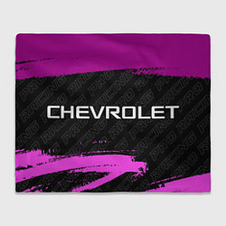 Плед флисовый Chevrolet pro racing: надпись и символ, цвет: 3D-велсофт