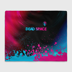 Плед флисовый Dead Space - neon gradient: символ сверху, цвет: 3D-велсофт