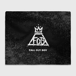 Плед флисовый Fall Out Boy с потертостями на темном фоне, цвет: 3D-велсофт