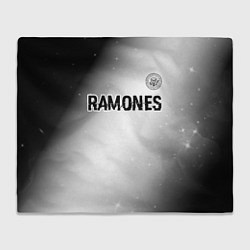 Плед флисовый Ramones glitch на светлом фоне: символ сверху, цвет: 3D-велсофт