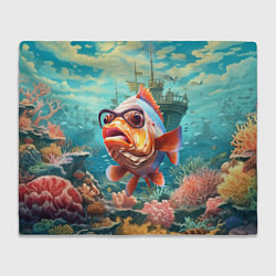 Плед флисовый Рыбка в озере, цвет: 3D-велсофт
