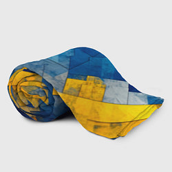Плед флисовый Синяя и жёлтая геометрия, цвет: 3D-велсофт — фото 2