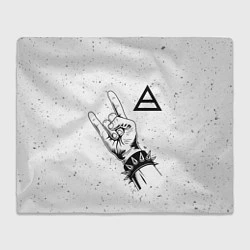 Плед флисовый Thirty Seconds to Mars и рок символ, цвет: 3D-велсофт
