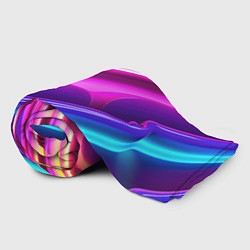Плед флисовый Неоновые объемные полосы, цвет: 3D-велсофт — фото 2