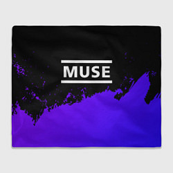 Плед флисовый Muse purple grunge, цвет: 3D-велсофт