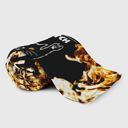 Плед флисовый Thousand Foot Krutch рок кот и огонь, цвет: 3D-велсофт — фото 2