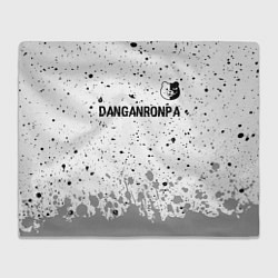 Плед флисовый Danganronpa glitch на светлом фоне: символ сверху, цвет: 3D-велсофт