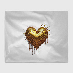 Плед флисовый Золотое сердце, цвет: 3D-велсофт