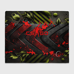 Плед флисовый CS GO red logo, цвет: 3D-велсофт