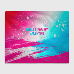 Плед флисовый Bullet For My Valentine neon gradient style: симво, цвет: 3D-велсофт