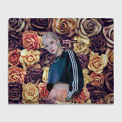 Плед флисовый Роуз на фоне роз, цвет: 3D-велсофт