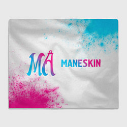 Плед флисовый Maneskin neon gradient style: надпись и символ, цвет: 3D-велсофт