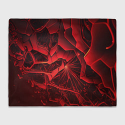 Плед флисовый Объемные красные разломы, цвет: 3D-велсофт