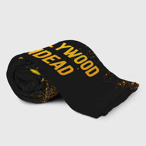 Плед Hollywood Undead - gold gradient: надпись и символ / 3D-Велсофт – фото 2
