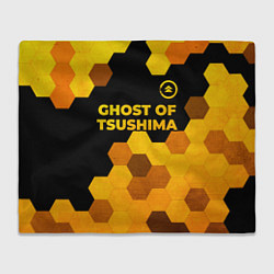 Плед флисовый Ghost of Tsushima - gold gradient: символ сверху, цвет: 3D-велсофт