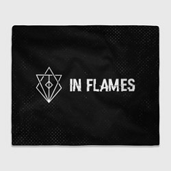 Плед флисовый In Flames glitch на темном фоне: надпись и символ, цвет: 3D-велсофт