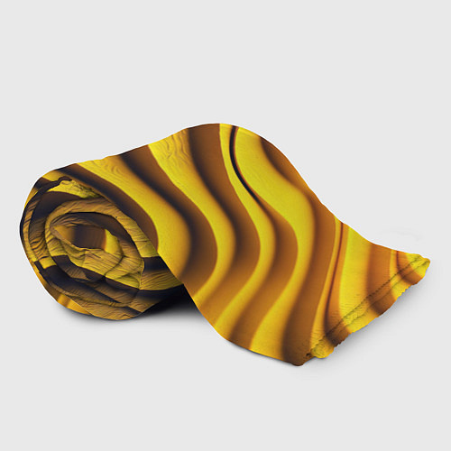 Плед Желтые абстрактные полосы / 3D-Велсофт – фото 2
