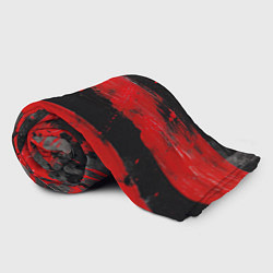 Плед флисовый Текстура краски красные полосы, цвет: 3D-велсофт — фото 2
