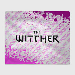 Плед флисовый The Witcher pro gaming: надпись и символ, цвет: 3D-велсофт