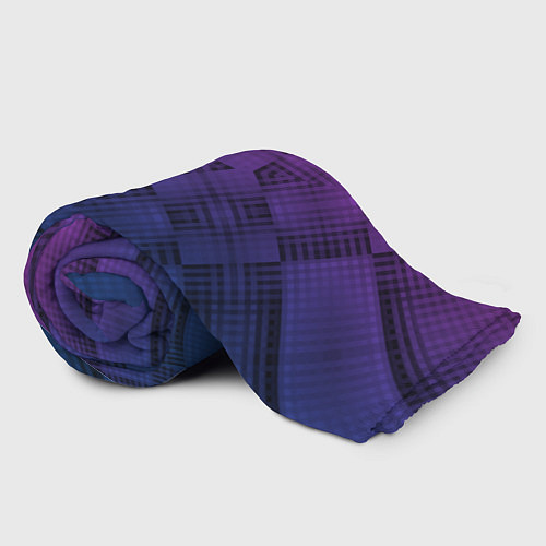 Плед Пурпурно-синий геометрический узор / 3D-Велсофт – фото 2