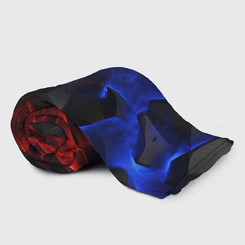 Плед Синие черные красные плиты / 3D-Велсофт – фото 2