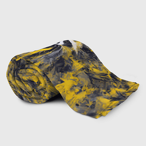 Плед Абстрактный желтый енот в стиле арт / 3D-Велсофт – фото 2