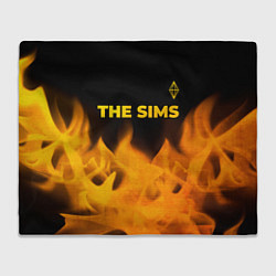 Плед флисовый The Sims - gold gradient: символ сверху, цвет: 3D-велсофт