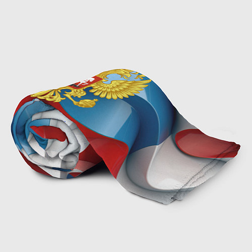 Плед Герб России триколор / 3D-Велсофт – фото 2