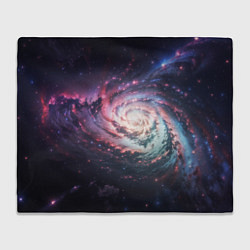 Плед флисовый Спиральная галактика в космосе, цвет: 3D-велсофт