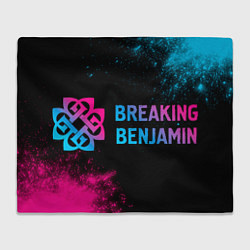 Плед флисовый Breaking Benjamin - neon gradient: надпись и симво, цвет: 3D-велсофт