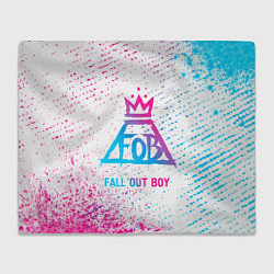 Плед флисовый Fall Out Boy neon gradient style, цвет: 3D-велсофт