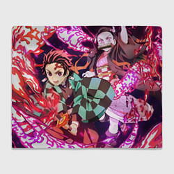 Плед флисовый Клинок рассекающий демонов Тандзиро Нэдзуко Камадо, цвет: 3D-велсофт