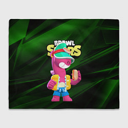 Плед флисовый Doug Brawl stars dark green, цвет: 3D-велсофт