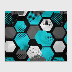 Плед флисовый Шестиугольники абстрактный фон, цвет: 3D-велсофт