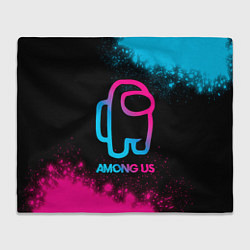 Плед флисовый Among Us - neon gradient, цвет: 3D-велсофт