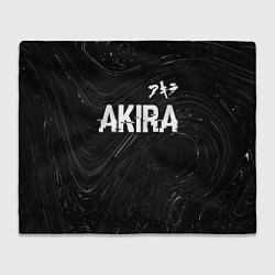 Плед флисовый Akira glitch на темном фоне: символ сверху, цвет: 3D-велсофт